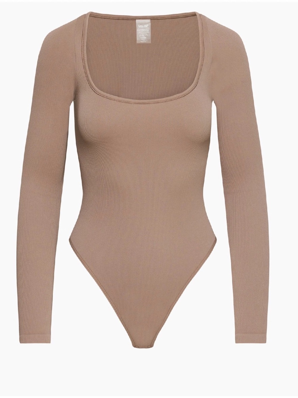 NWT Aritzia Sunday Best Sinch Seamless Rib Squareneck in Deep Taupe Small